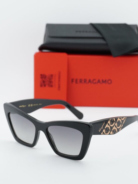 Salvatore Ferragamo SF1081S 001 Cat Eye Sunglasses - Black / Grey main image 8